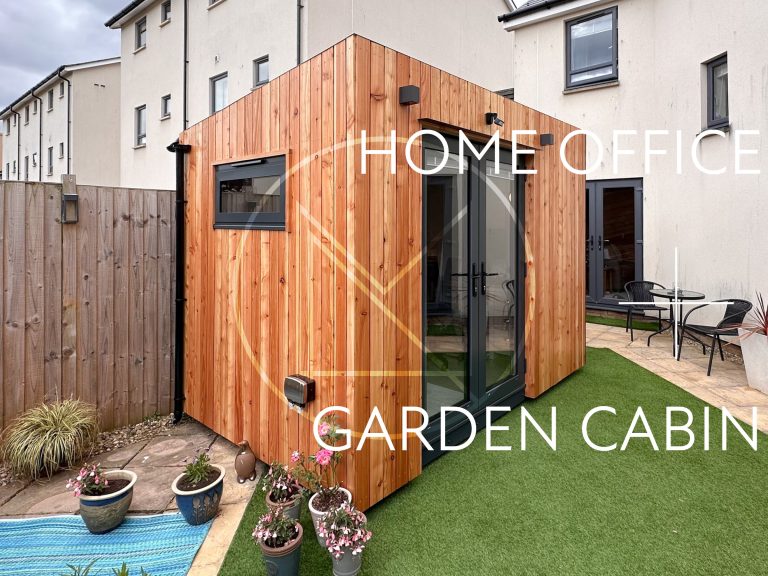 A small garden can accommodate a compact home office cabin